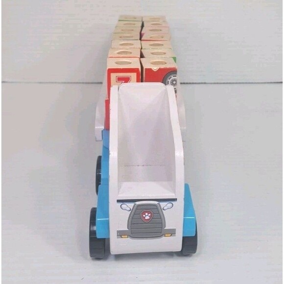 Melissa & Doug PAW Patrol Wooden ABC Block Truck w/ Blocks Toddler Learning Toy - Picture 2 of 4